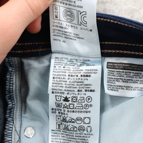 Levis 529 Curvy Skinny Leg Blue Jeans Women's 16 Dark Wash Stretch Red Tab - Picture 6 of 11